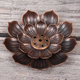 New 1PC Alloy Incense Burner Stick Holder Plate Buddhism Lotus Censer Bronze Nasturtium Incense Burner - NTKSTORE